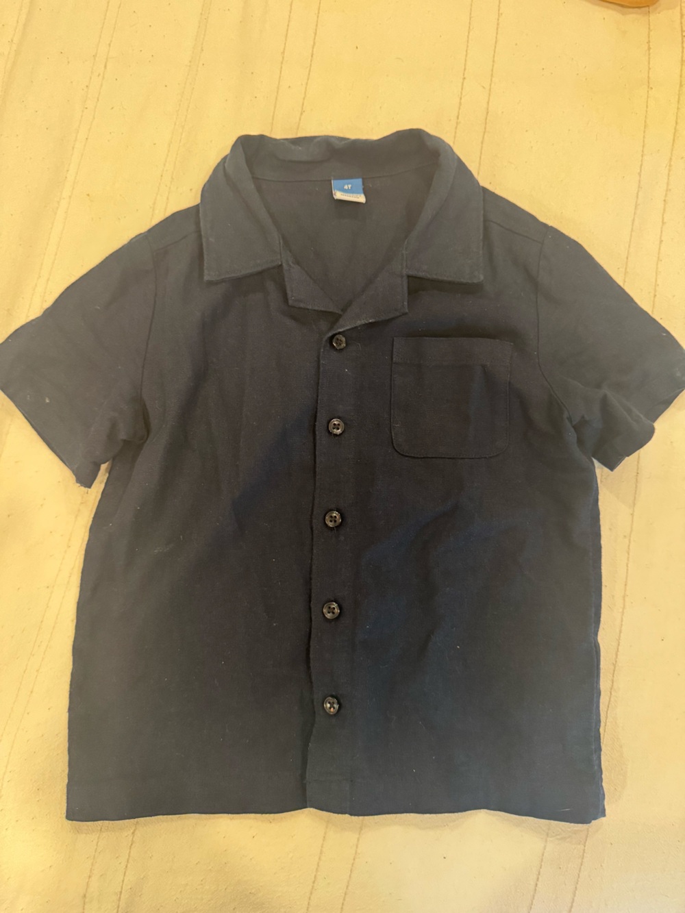 Old Navy Toddler Navy Linen Button Up Top